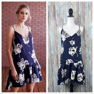 Paper Crown XS Floral Bette Drop Waist Mini Dress